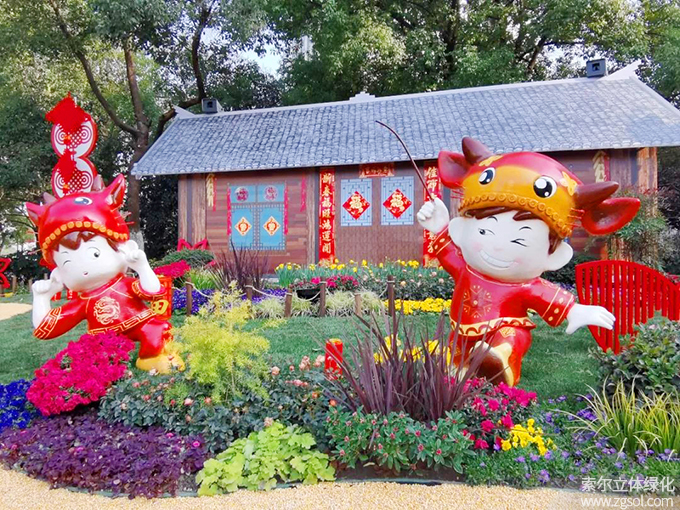 16 2021年1月杭州市下城區天目山路與莫干山路交叉口春節主題環境小品《歡歡喜喜過大年》 (4).jpg